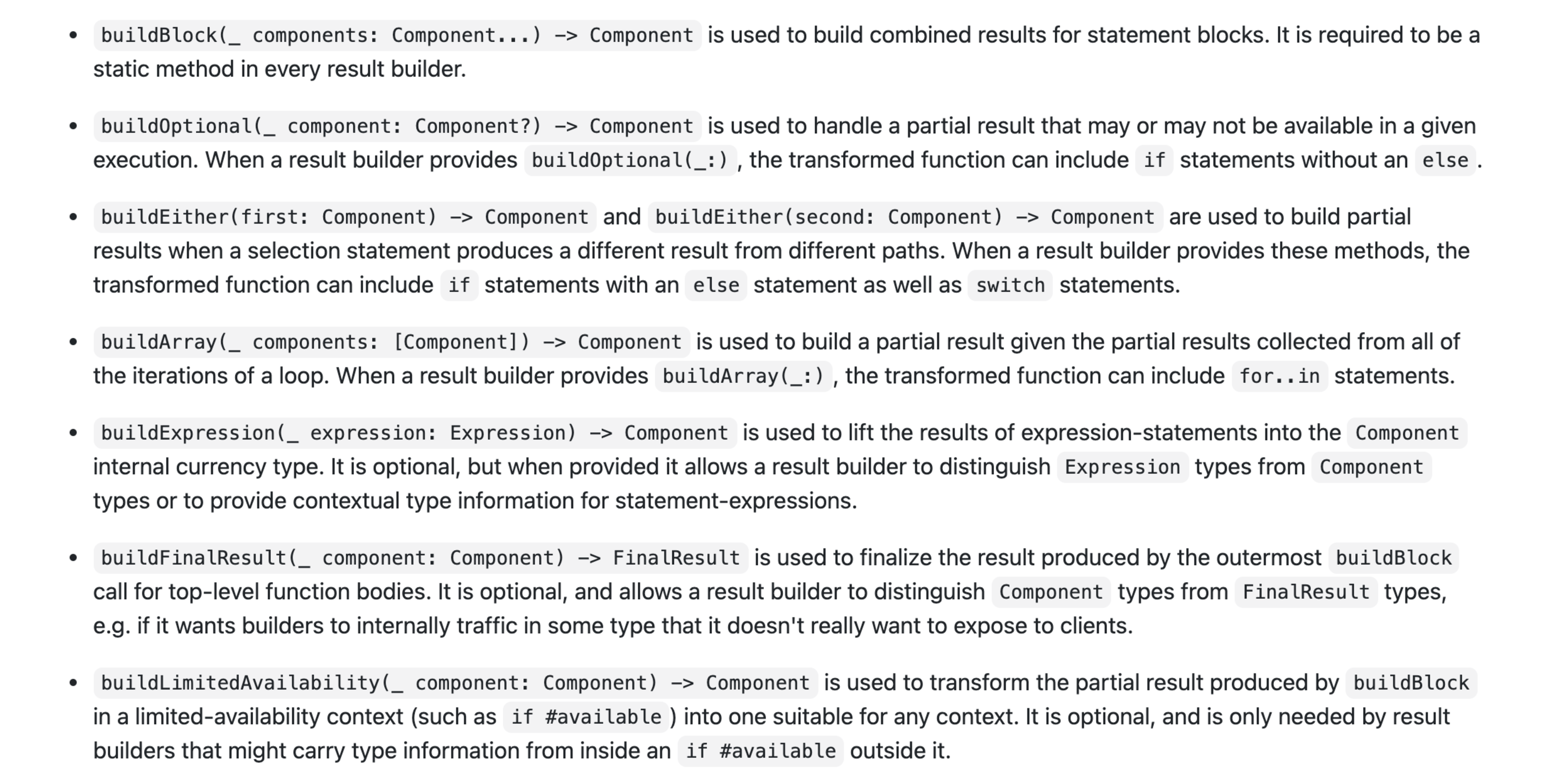 Swift result builder 支持不少的炫酷语法